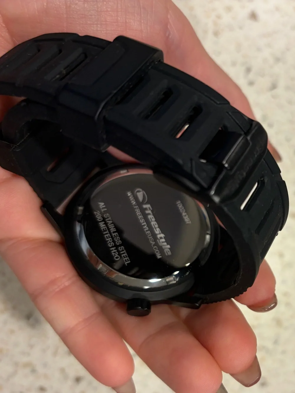 Freestyle Black Dive Watch with Yellow Second Hand